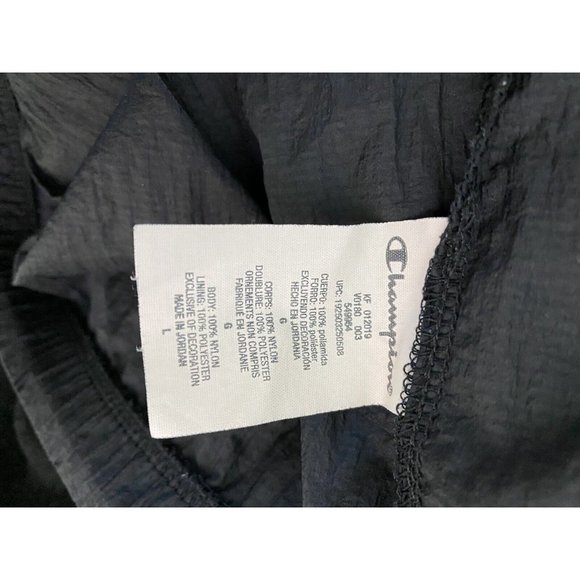 Champion Black Lightweight Half Zip Hooded Wind Breaker Zip Pockets Women’s L - Picture 8 of 9